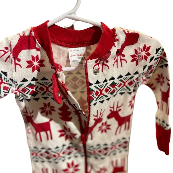 COPY - - NWOT Hanna Andersson Baby Organic Cotton Holiday Zip Sleeper Dear Deer - Picture 7 of 8
